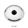 COPERCHIO INOX CM 32 CON POMELLO PLASTICA