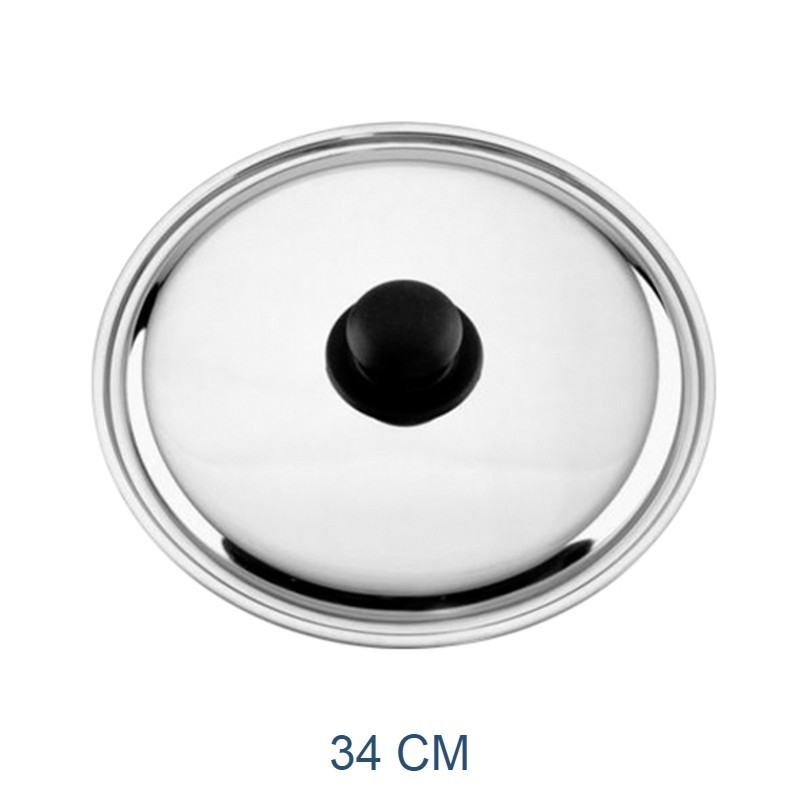 COPERCHIO INOX CM 34 CON POMELLO PLASTICA