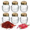 set 6 barattolini vetro per peperoncino da 150 ml