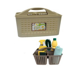 CESTINO CONTENITORE A 3 SCOMPARTI CON MANICO NATURAL STYLE
