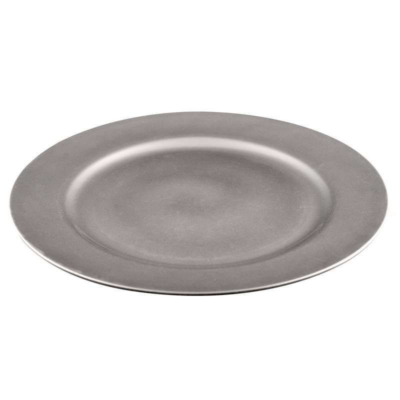 SOTTOPIATTO PLASTICA LISCIO CM 33 ARGENTO