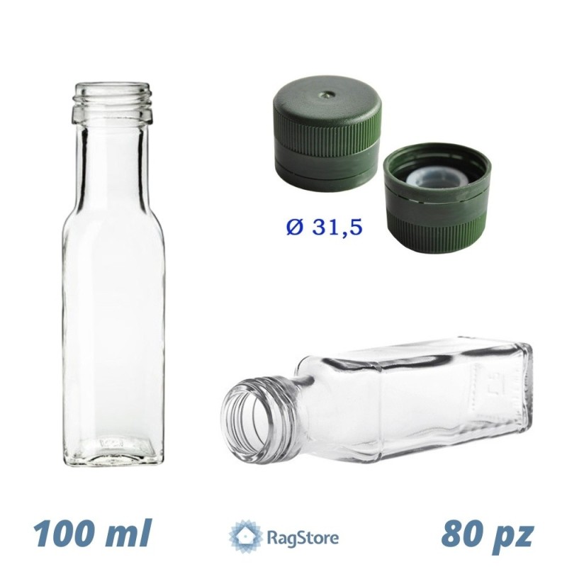 kit 80 bottiglie marasca trasparenti da 100 ml