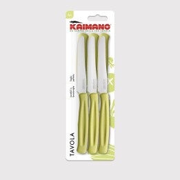 Set 6 coltelli da tavola con lama seghettata Kaimano Dinamik Verde Lime