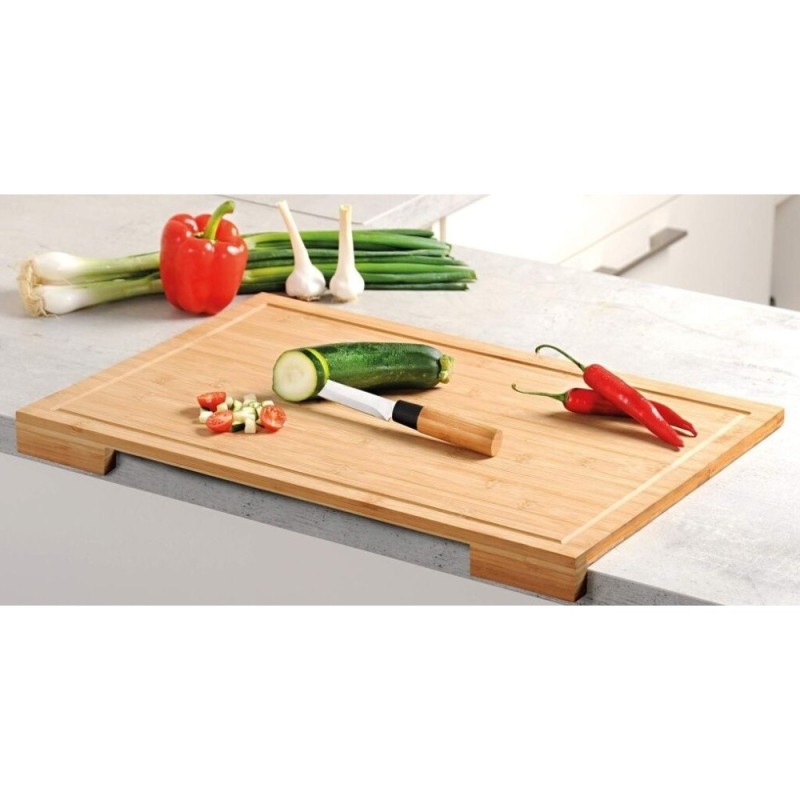 TAGLIERE RETTANGOLARE IN LEGNO DI BAMBU CON APPOGGIO CM 59x39