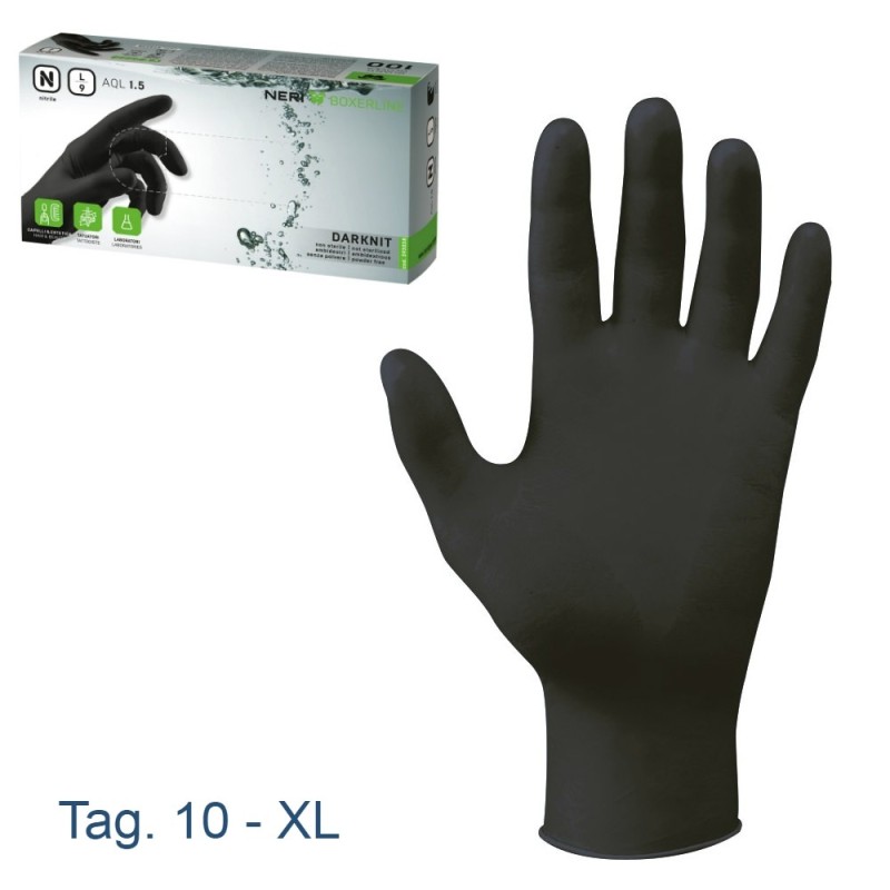 Guanti monouso nitrile Darknit neri 100 pz tag. XL