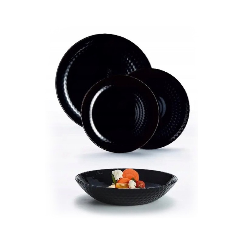 Servizio Piatti 18 Pezzi Pampille Black Luminarc in Arcopal - Ragstore