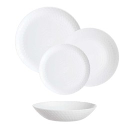 Set 18 piatti vetro bianco Pampille Luminarc
