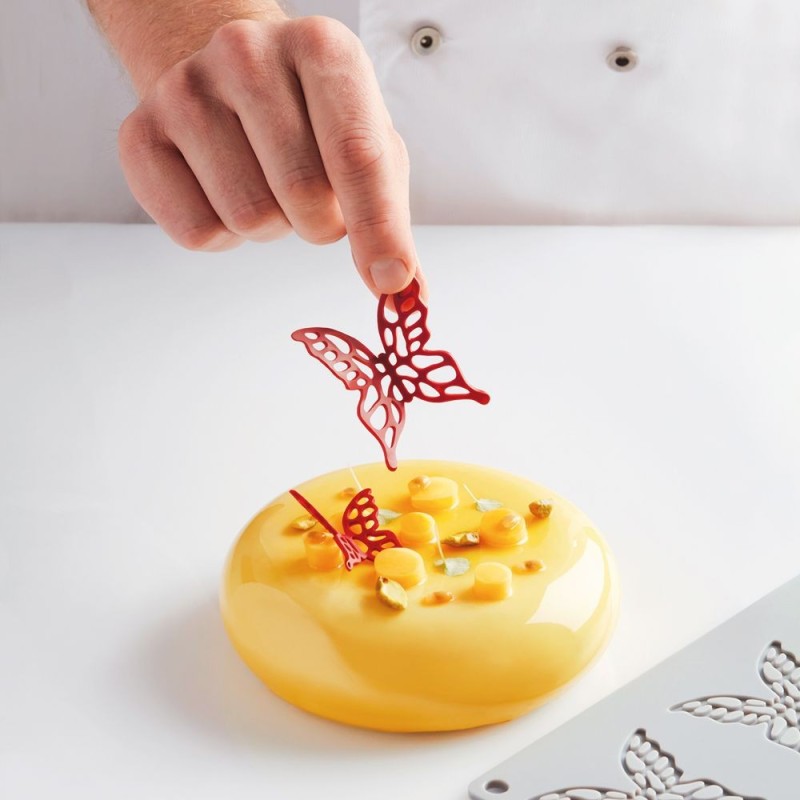 Stensil silicone per realizzazione farfalle decorativi in pasta sigaretta