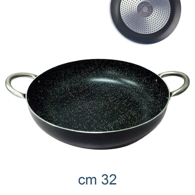 Tegame Jumbo alluminio antiaderente induzione Bio Stone cm 32
