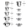 BATTERIA PENTOLE INOX DIVINA 10 PZ INDUZIONE