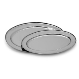VASSOIO PORTATA OVALE INOX CM 30