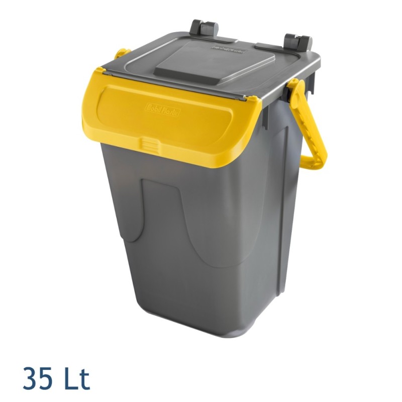 BIDONE PER RACCOLTA DIFFERENZIATA ECOLOGY 35 LT GIALLO