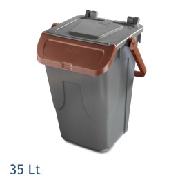 BIDONE PER RACCOLTA DIFFERENZIATA ECOLOGY 35 LT MARRONE