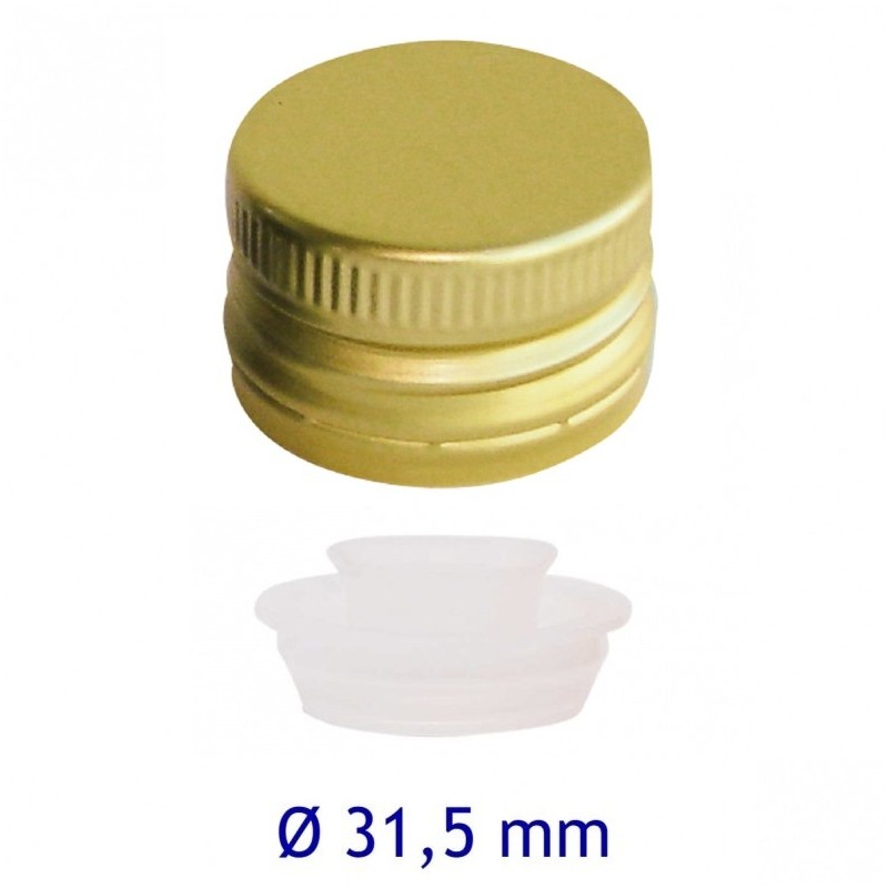 TAPPO A VITE CON SOTTOTAPPO Ø 31,5 ORO
