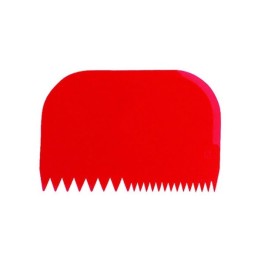 RASCHIETTO PASTICCERIA PLASTICA 2 DENTI ROSSO