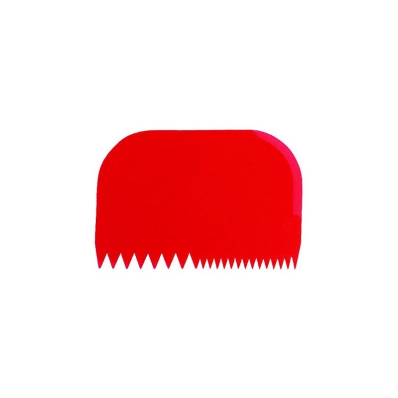 RASCHIETTO PASTICCERIA PLASTICA 2 DENTI ROSSO