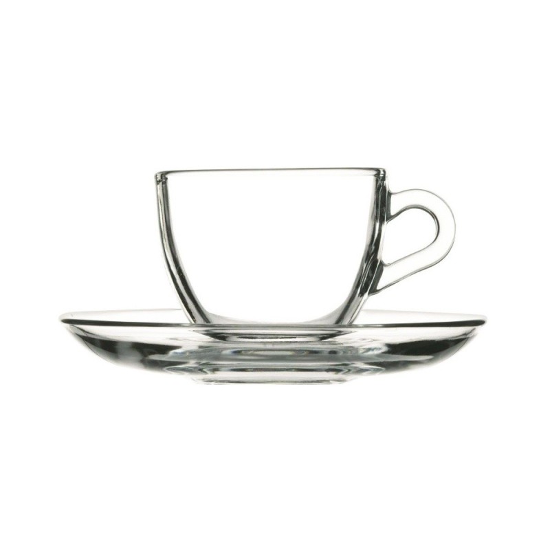 Tazzine Caffè in Vetro 90 ml con Piattino – Set 6 | Ragstore
