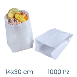 Sacchetti in carta kraft bianca per panini cm 14x30 - 1000 pz