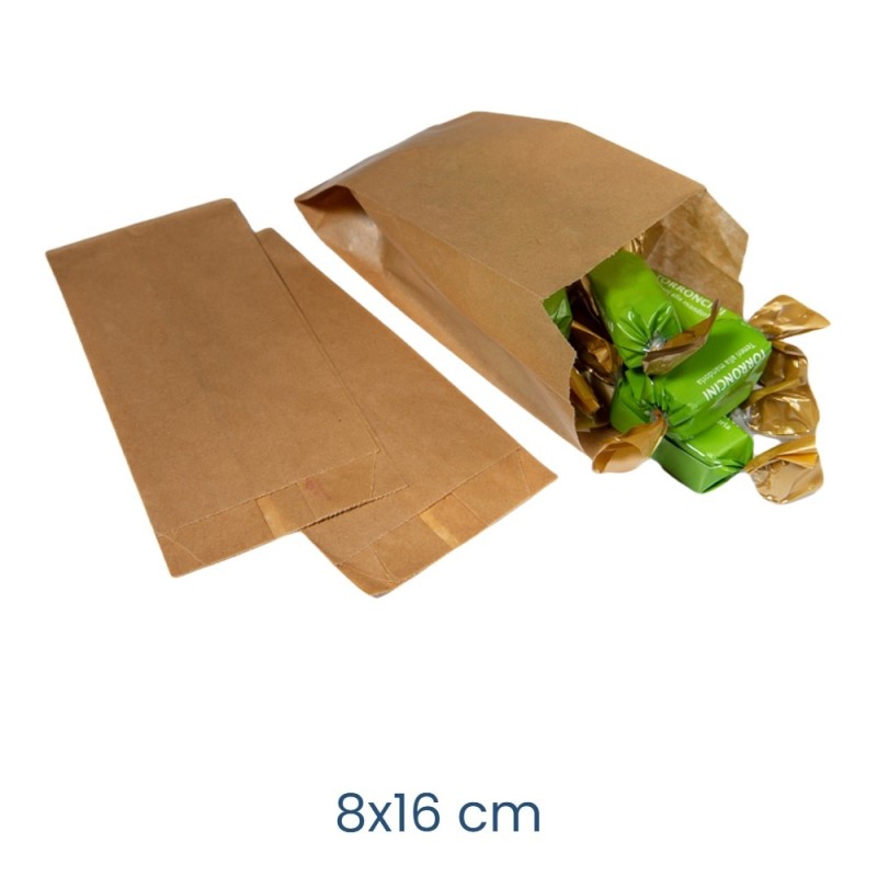 SACCHETTO CARTA KRAFT AVANA MINUTERIE CM 8x16 KG 1
