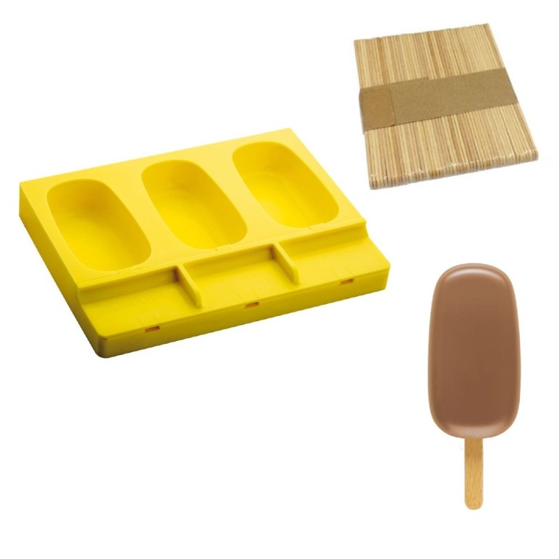 STAMPO IN SILICONE PER GELATI CAPRI CON 50 STECCHI