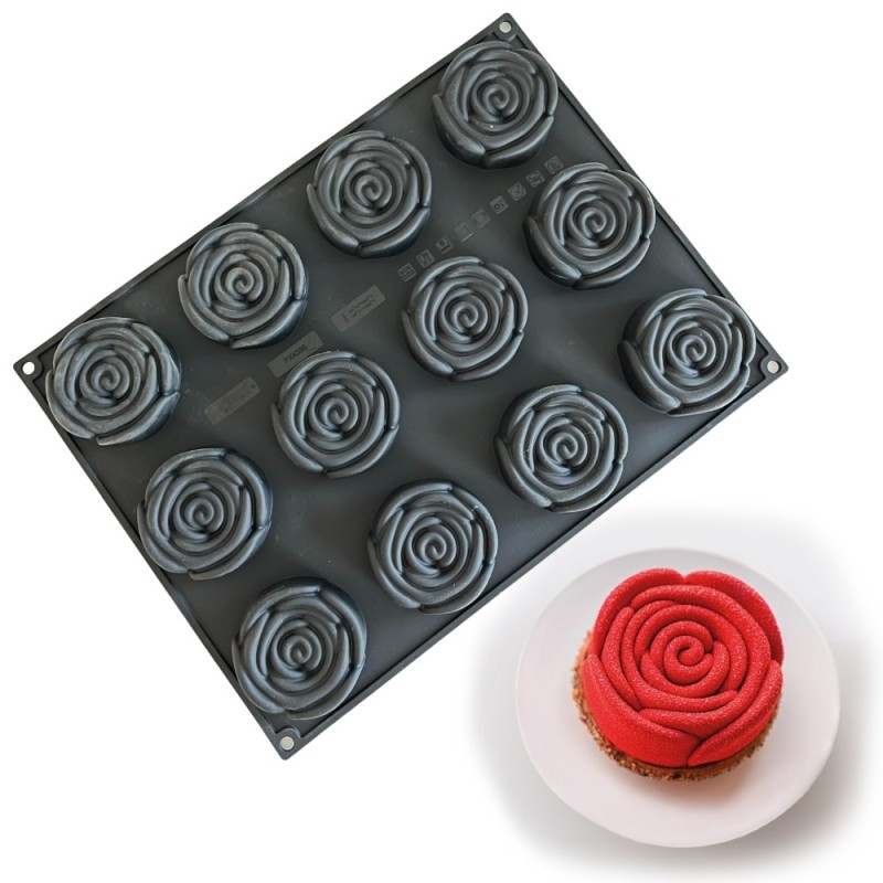 STAMPO IN SILICONE PER MONOPORZIONE LA VIE EN ROSE CM 7,8