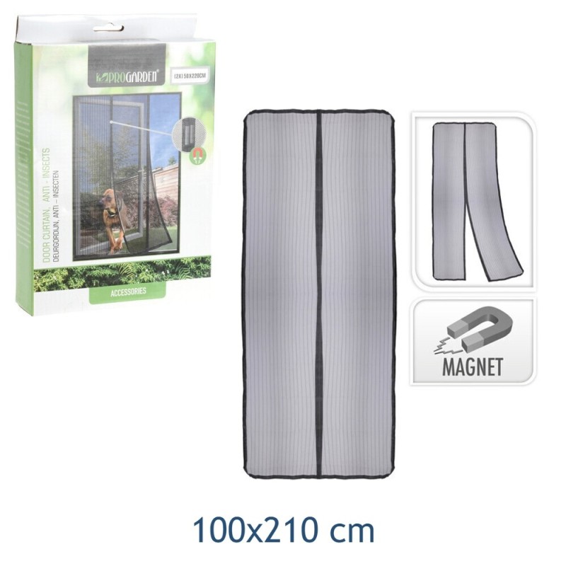 ZANZARIERA CON CALAMITA PORTE BALCONI CM 210x100 NERA