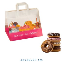 BUSTA CARTA SHOPPER CM 32x20x23 PASTICCERIA CANDY