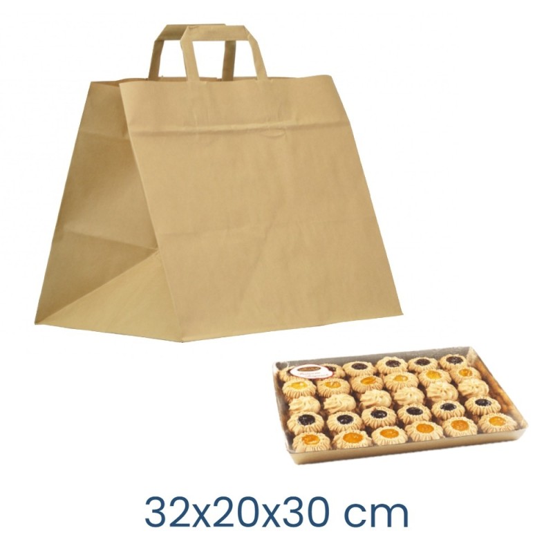 BUSTA CARTA SHOPPER CM 32x20x30 PASTICCERIA AVANA