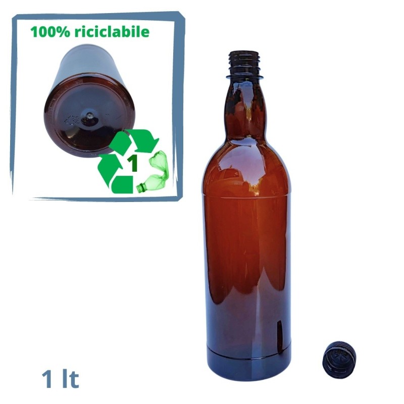 Bottiglia in plastica riciclabile per feste ed eventi da 1 litro