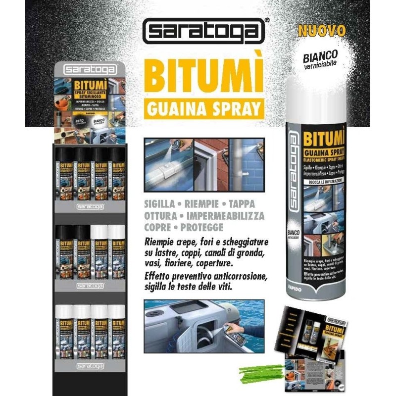 GUAINA SPARY IMPERMEABILIZZANTE BITUMI 500 ML BIANCO