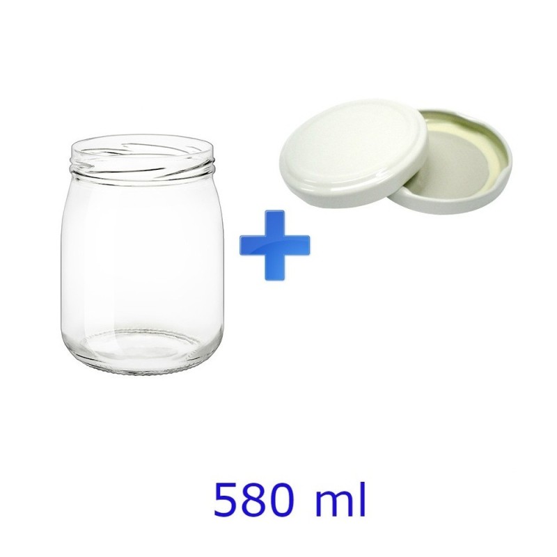 48 Barattoli in vetro per salsa e pelati 580 ml con tappo