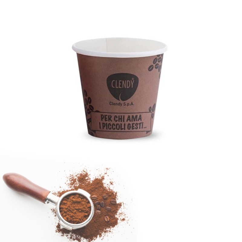 BICCHIERI MONOUSO IN CARTA PER CAFFE' 75 ml - 50 Pz MARRONI