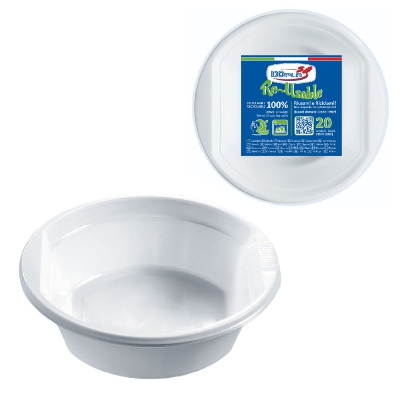 CIOTOLA SCODELLA PLASTICA RIUTILIZZABILE Pz 20