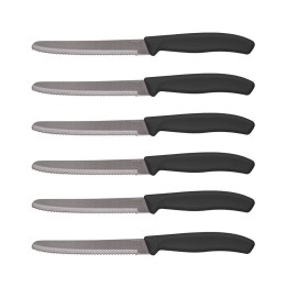 Set 6 coltelli da tavola Master-Cut con manico in polipropilene nero e lama in acciaio inox