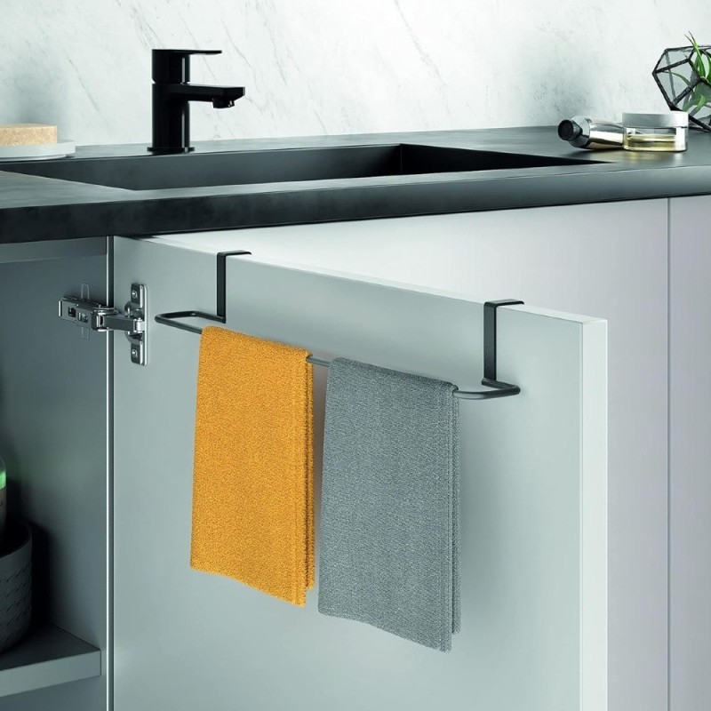 PORTA STROFINACCIO LAVA PER ANTA CM 38x8x6 NERO
