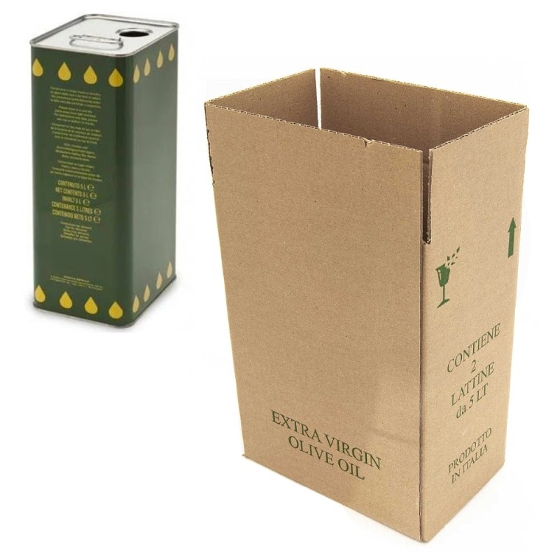SCATOLA CARTONE PER TANICA METALLO Lt 5 A 2 POSTI