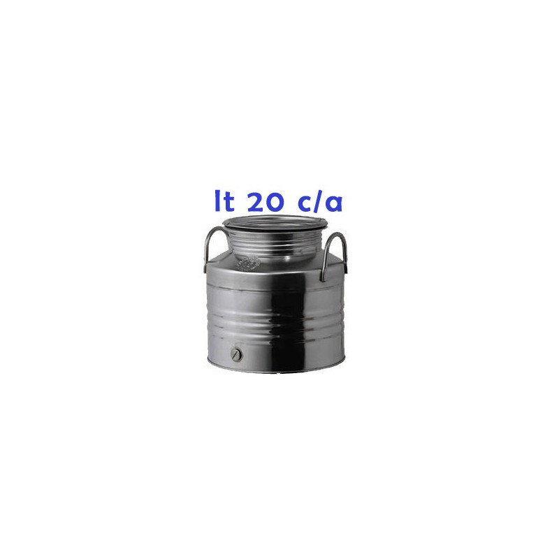 Bidone Inox Olio Aggraffato 18/10 da 20 Litri c/a - Contenitori Olio