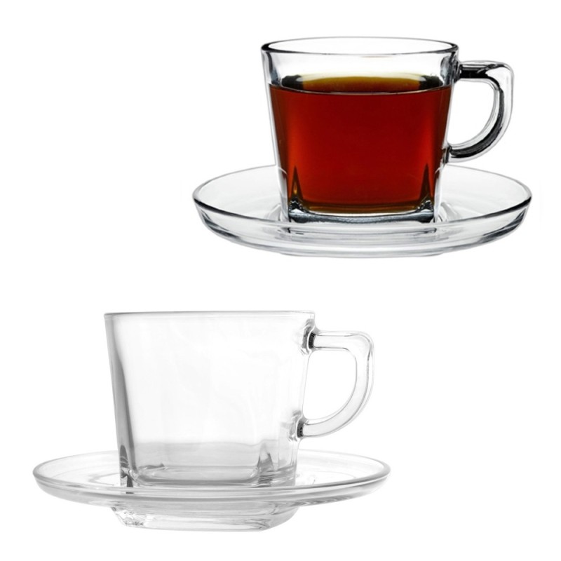 TAZZINE THE VETRO CON PIATTINO CARRE ml 215 Pz 6