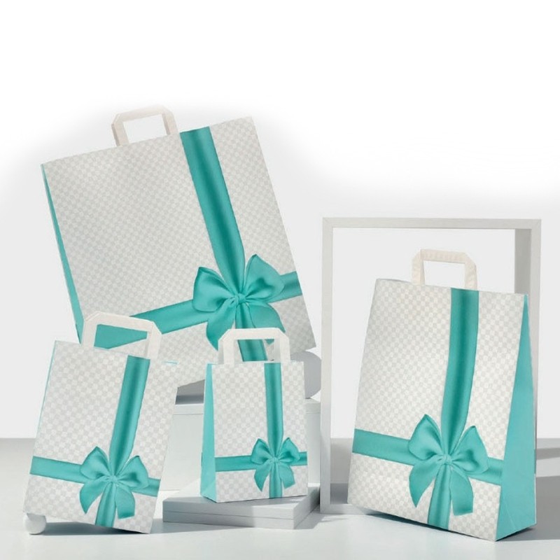 BUSTA CARTA SHOPPER CM 22x10x29 FIOCCO TIFFANY