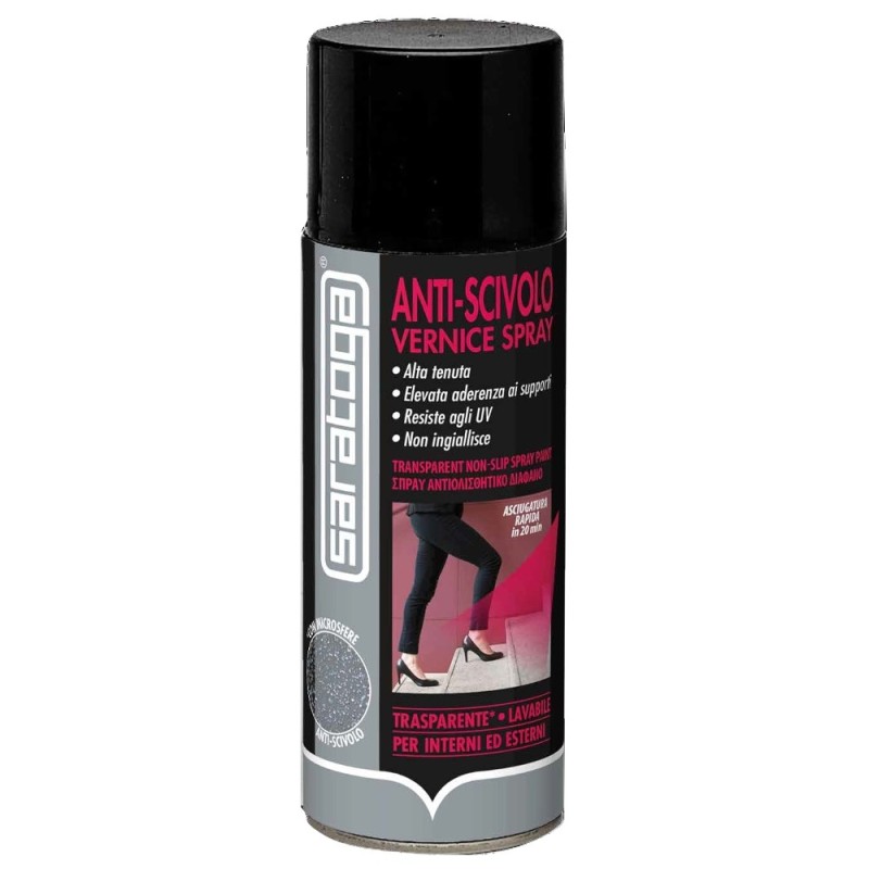 Bomboletta spray Saratoga Vernice Anti-scivolo Trasparente da 400 ml con microsfere