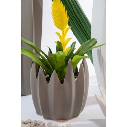 VASO CERAMICA A PUNTE CM 16 GRIGIO