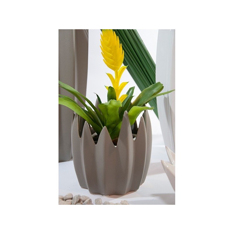 VASO CERAMICA A PUNTE CM 16 GRIGIO
