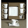 set 6 tazzine caffè Onda con piatto ondulato