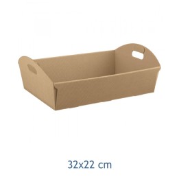 CESTO MULTIUSO IN CARTONE AVANA ONDULATO CM 32x22x8,5
