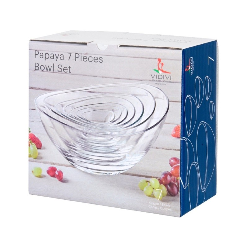 SET INSALATIERE VETRO PAPAYPA MATRIOSKA 7 PZ