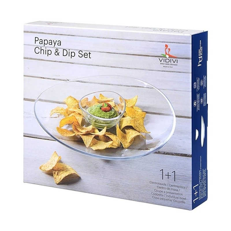 ANTIPASTIERA CENTRO TAVOLA PAPAYA SET CHIP & DIP