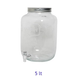 Barattolo dispenser in vetro con rubinetto da 5 lt