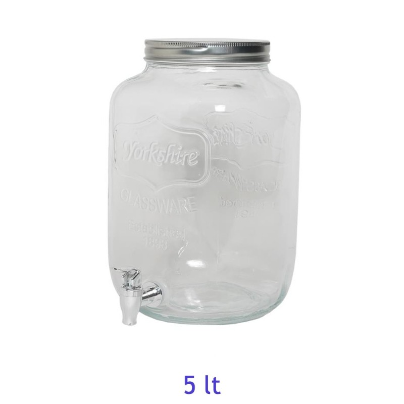 Barattolo dispenser in vetro con rubinetto da 5 lt