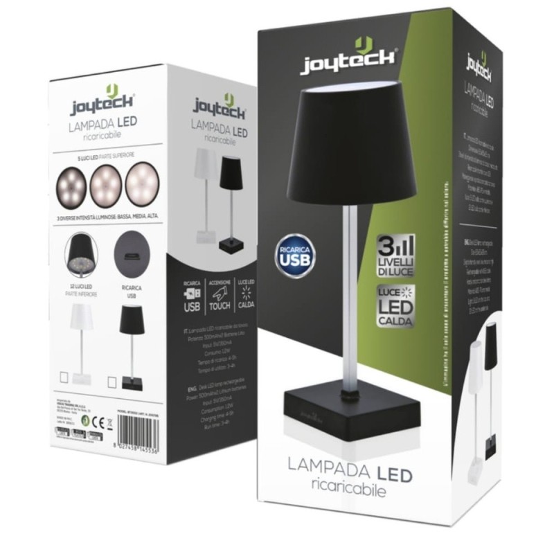 Lampada da tavolo a Led senza fili ricaricabile a 3 livelli di luce