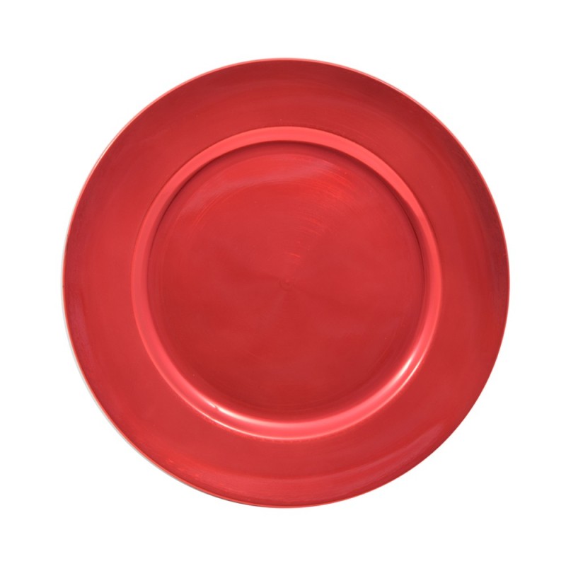 SOTTOPIATTO PLASTICA LISCIO CM 33 ROSSO